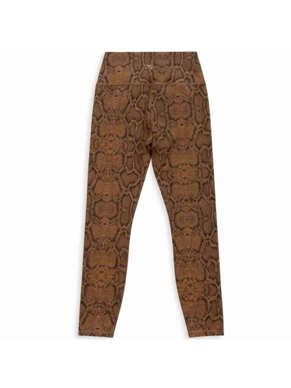 Varley Luna 25 Legging Burnt Snake Print Brown Black Large‎ EUC - Image 3