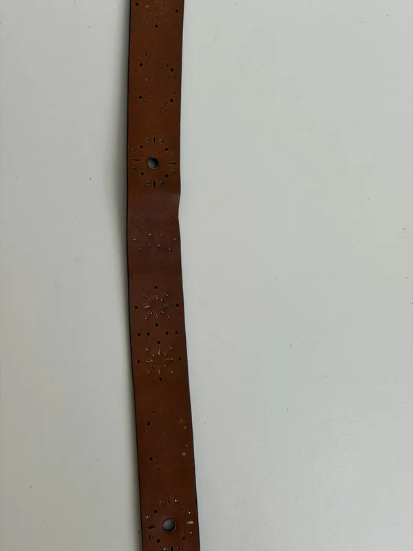 Y2K Fossil Belt Leather Studded Flower Black Brown Silver Gold Gunmetal Buckle - Image 13