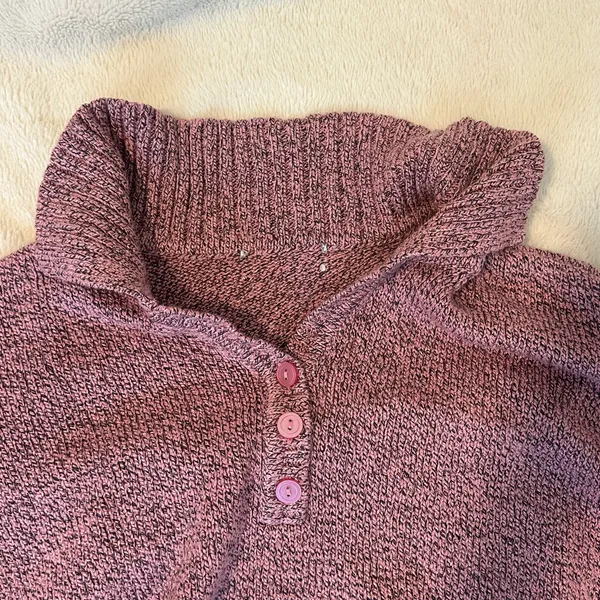 Karen Scott Pinks and Brown Button Sweater - Image 2
