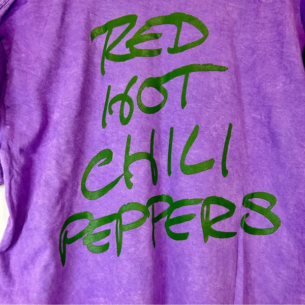 Red Hot Chili Peppers Unisex Smeared Lipstick Graphic T-Shirt Purple Size XL New - Image 7