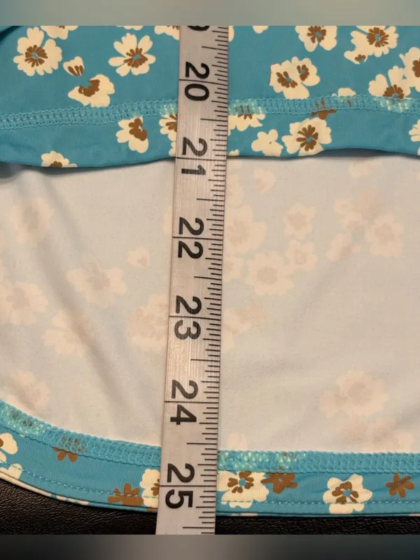 Roxy Teal Floral Long-Sleeve Rash Guard Swim Top size Small NWT - Image 10
