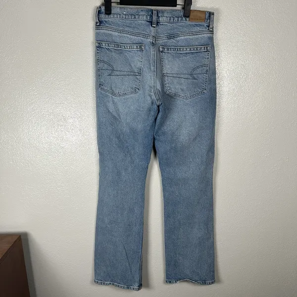 American Eagle 90's Bootcut Jeans Womens 6 Front Slit Split Hem‎ Stretch Denim - Image 4