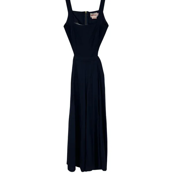 Showpo Navy Blue Wide Leg Cropped Sleeveless Open Back Cropped Jumpsuit 4 - Image 2