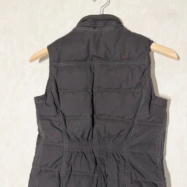 Abercrombie & Fitch Women’s Y2K Vintage Puffer Quilted Vest Full Zip in Brown S - Image 5