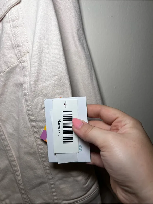 LuLaRoe Pale Pink Star-Detail Denim Jacket - Image 4