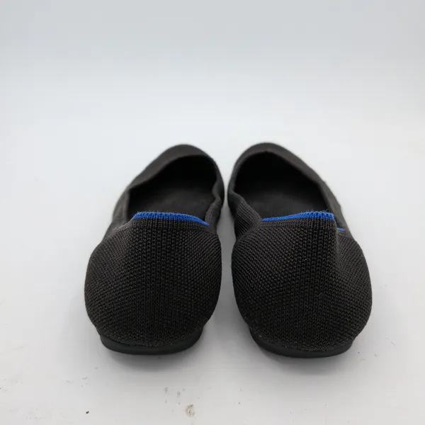 Rothys The Flat Black Solid Knit Ballet Flats Women 6 Machine Washable Eco Shoes - Image 5