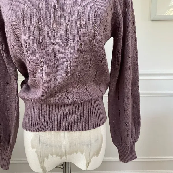 Vintage 70s Foxmoor Mauve Purple Sweater XS - Image 4