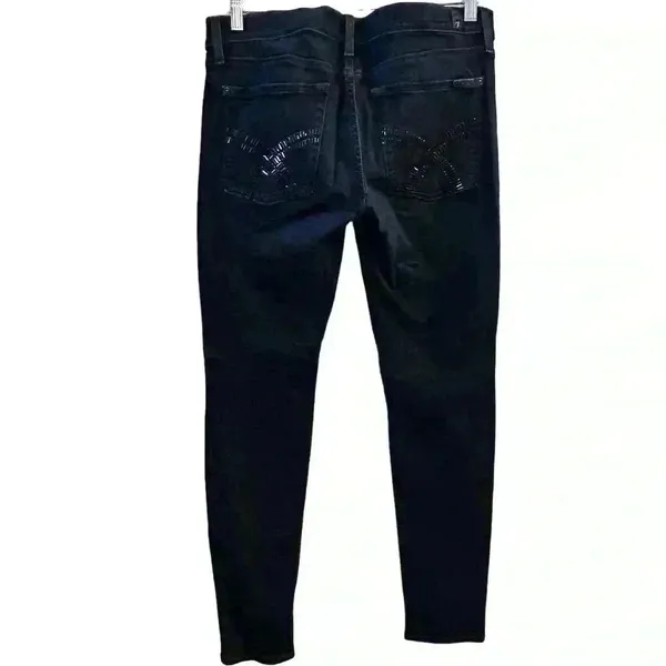 7 For All Mankind‎ Women's Skinny Jeans Size 31 Dark Wash Blue Denim - Image 8