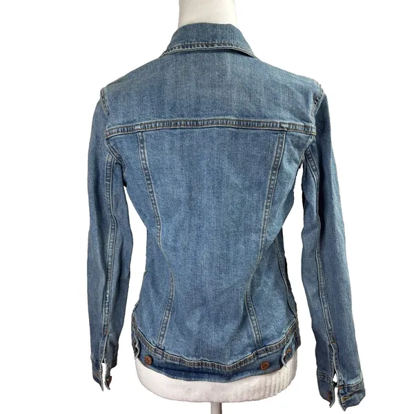 Old Navy‎ Women's Denim Jacket Medium Wash Classic Trucker Casual Sz S - Image 4