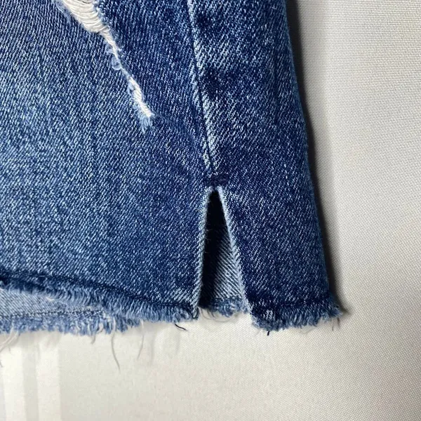 GAP Destroyed Distressed 3 Inch Cutoff Denim Jean Shorts Size 27T Indigo Blue - Image 7