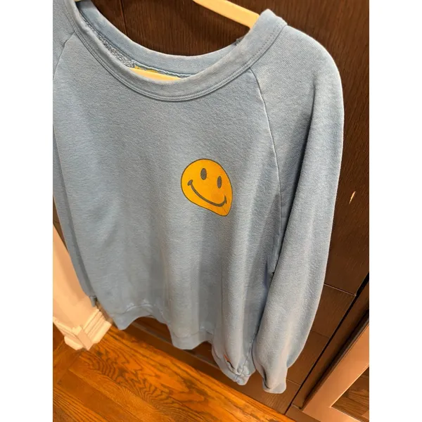 Aviator Nation Smiley 2 Relaxed Sweatshirt in Ocean blue women's xxl - Image 2