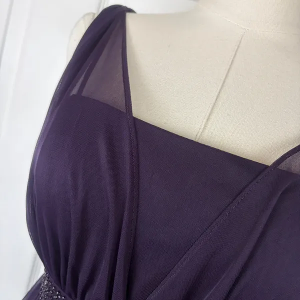 Dressbarn purple beaded waist midi dress - Image 3