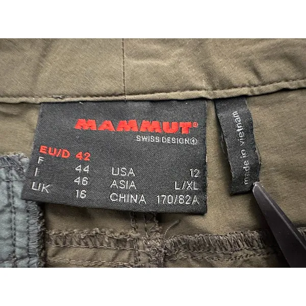 MAMMUT Womens Hiking Shorts Climbing Cargo Regular Fit Size 12 Green/Brown - Image 5