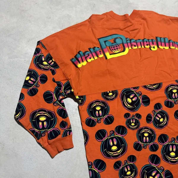 Mickey Mouse Halloween Spirit Jersey Adult SZ Large Walt Disney World AOP Spooky - Image 2