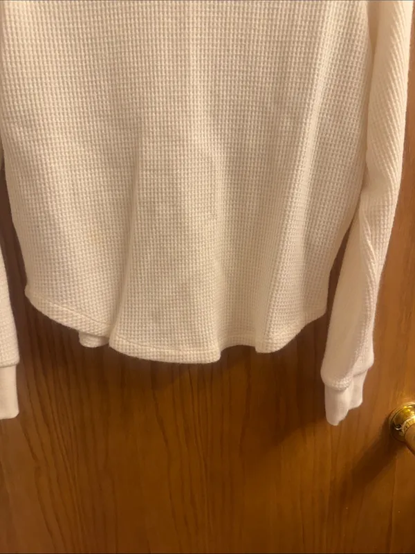 Madewell Cream Waffle Mock-Neck Pullover - Image 3