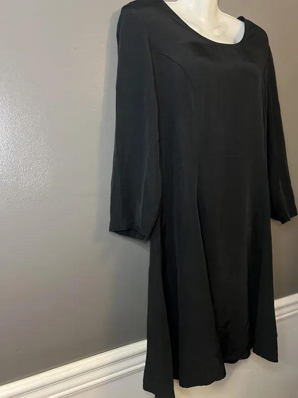 Vintage Marnie West Dress Womens 11 Black A-Line Corset Tie Back Made USA 90s - Image 5