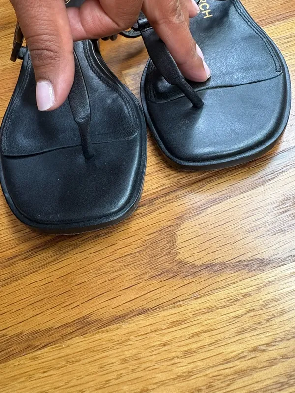 Tory Burch Tiny Miller Thong Sandals Perfect Black Women's SZ 8 - Image 7