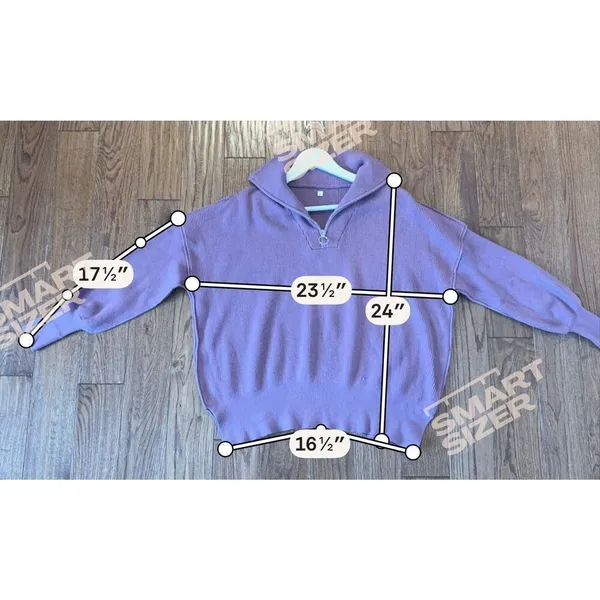 Amazon purple ribbed quarter zip sweater size S - Image 6
