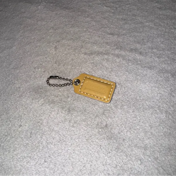 Coach tan/ yellow cream Keychain Tag - Image 2