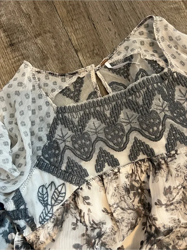 Free people Elsie Sheer Lace Boho Dress in Magnolia Combo - Image 8