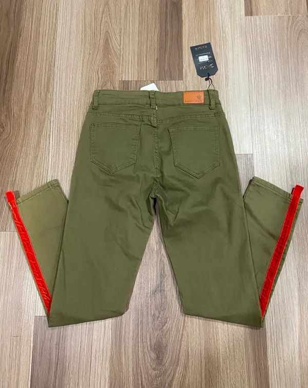 Balboa Denim Khaki Green Ripped Jeans - Image 2