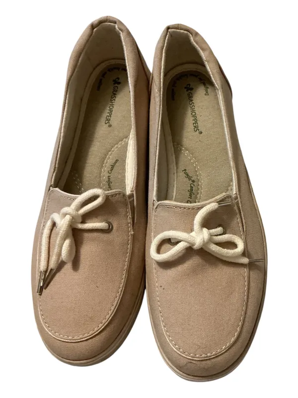 Grasshoppers Womens Canvas Boat Shoes Slip On Loafers Beige Tan Comfort Size 8M - Image 2