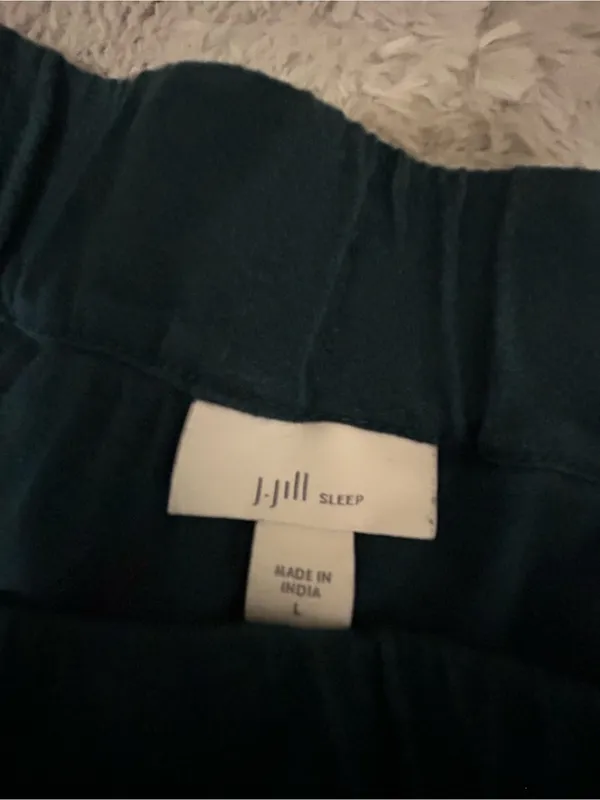 J. Jill Sleep Forest Green Drawstring Relaxed Jogger Lounge Pants ankle length - Image 6