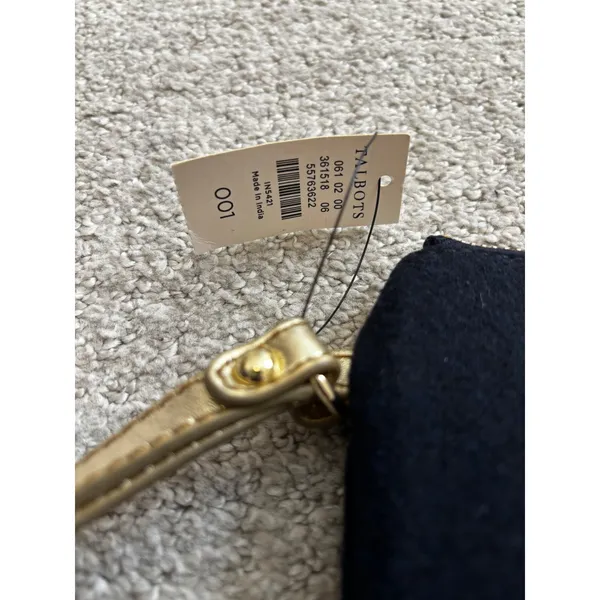 Talbots Wristlet One‎ Size Navy Christmas Tree Embroidered Holiday Clutch NWT - Image 3