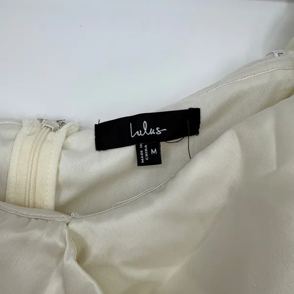 Lulus Always Celebrating Ivory Satin Off-The-Shoulder Mini Dress Size‎ M - Image 8