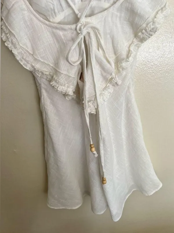 Free People Love Forever Mini Dress in Ivory - Image 7
