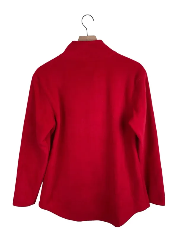 Style & Co Women's Polar Fleece Quarter Zip Mock Neck Sweatshirt Size Medium Red - Image 2