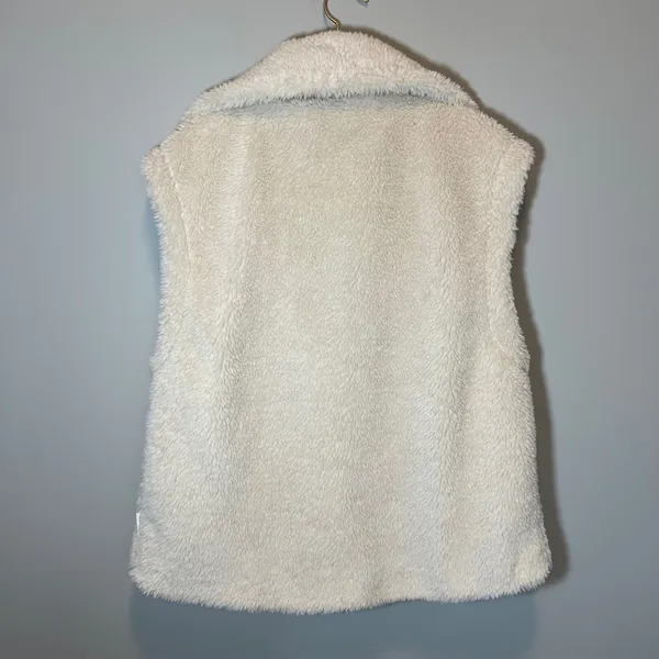 Varley Balter Relaxed Sherpa Gilet Vest Cream Faux‎ Fur Women's Medium - Image 10