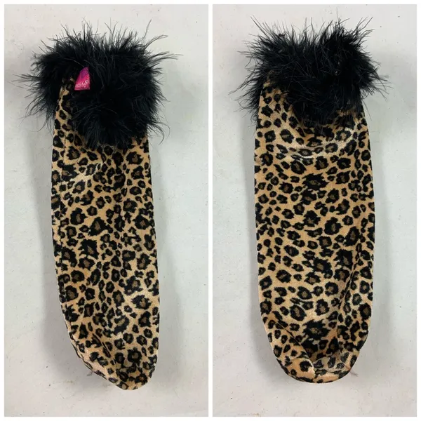Leopard fluffy umbrella sock decor Black - Image 2