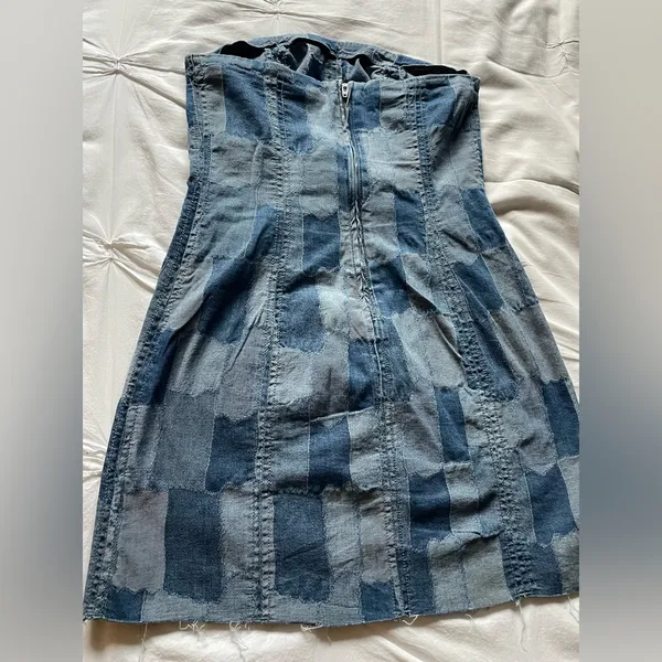 Wild Fable Strapless denim mini dress - Image 2