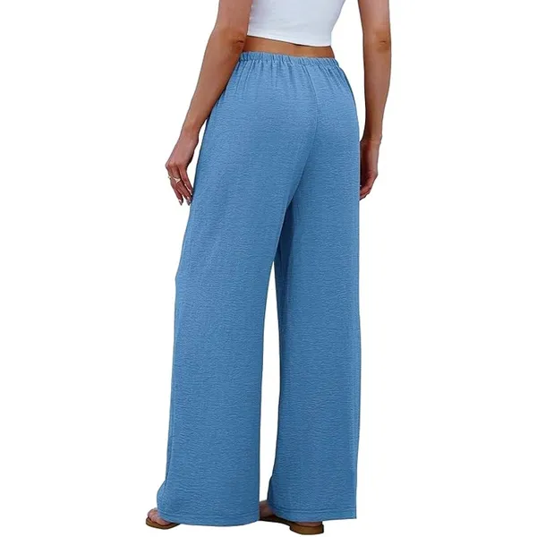 NWT ~ Women's Light Blue Wide Leg & Pockets Drawstring Casual Knit Pants ~ XL - Image 2