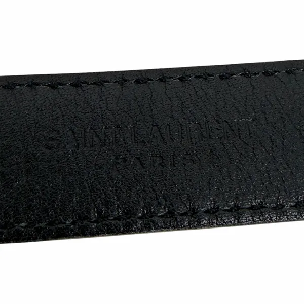 Saint Laurent Cassandre Logo Belt Square Buckle Leather Beige Size 90/36 - Image 12