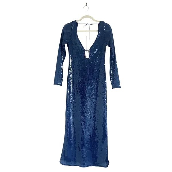 Bardot Verona Sequin dress Cobalt blue Size 6 Gala Event Party Formal - Image 4