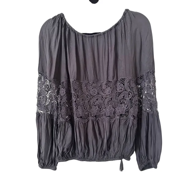 FREE PEOPLE Gotta‎ Love It Peasant Top Navy XS - Image 3