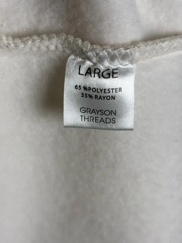 Grayson Threads AC/DC Lightning Bolt Graphic Cropped Sweatshirt Cream Large - Image 4