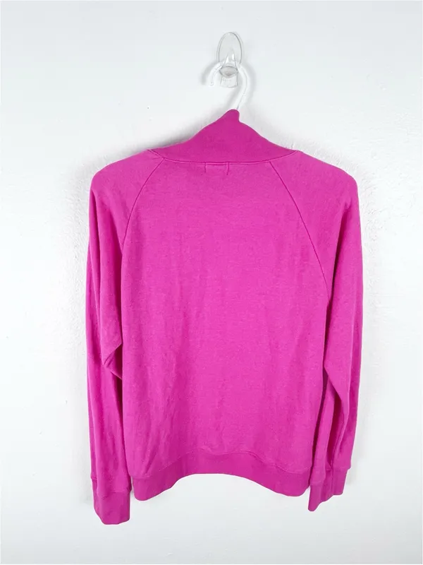 J. CREW Factory Pink Long Sleeves Accent Button Sweater Size Medium Vibrant Boho - Image 2