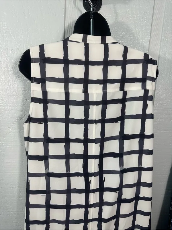 Crosby Black and White Button Down Dress Size Large EUC - Image 13