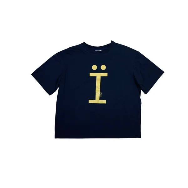Cultoni Navy‎ Graphic T Shirt Gold Umlaut Logo Minimalist Streetwear Large - Image 2