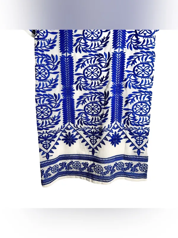 Lulu's Fond of You Shift Dress Women's Small Blue Embroidered Mini Coastal Vacay - Image 5
