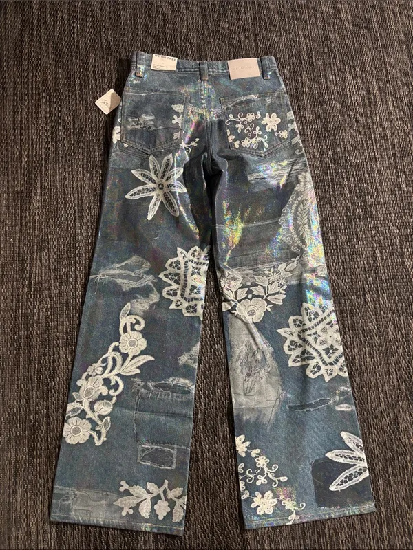 We The Free Free People High Rise Tinsley Printed Illusions Jeans Size 24 NWT - Image 2