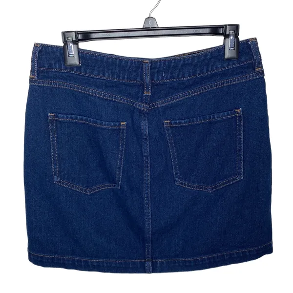 Pacsun button through dark wash denim mini skirt size 28 - Image 2