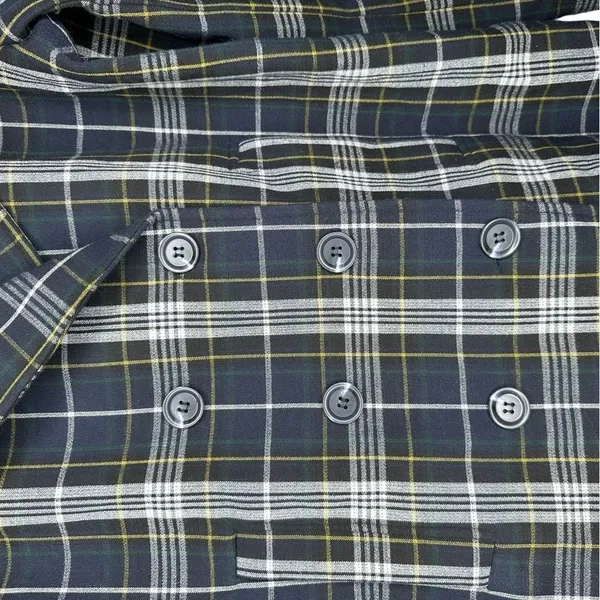 Anthropologie Current Air Plaid Double Breasted Coat Medium - Image 7