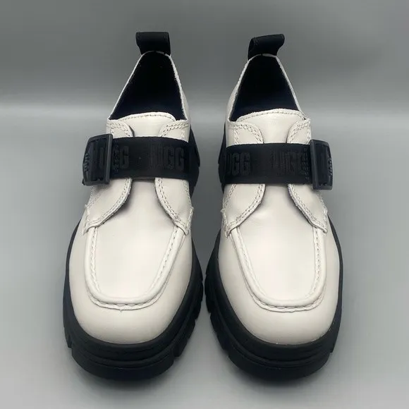 UGG Ashton Platform White Leather Lug Sole Women's Loafers Shoes - Size: 6.5 - Image 5
