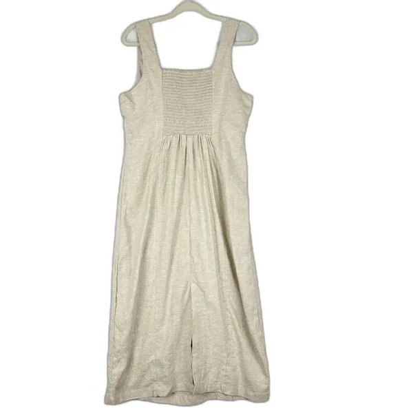 Old Navy Sleeveless Square Neck Midi Dress Size Large Flax Linen NEW Vacation - Image 4