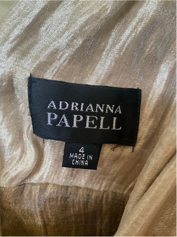 Adrianna Papell Metallic Colorblock Cocktail Party Dress Quiet Luxury Parisian 4 - Image 4