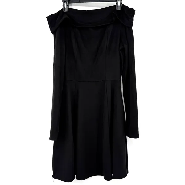 Altar'd‎ State Size Medium Off the Shoulder Black Long Sleeve Dress Short - Image 2